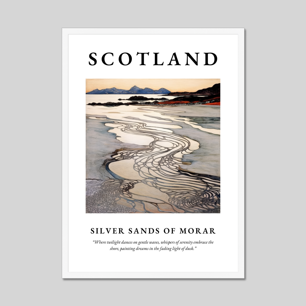 Poster in a white frame with the word Scotland