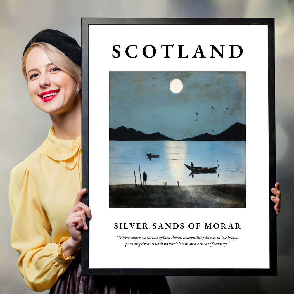 Person holding a poster of Silver Sands of Morar