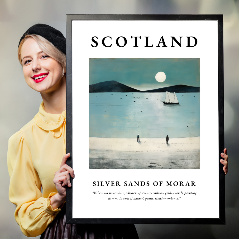 Person holding a poster of Silver Sands of Morar