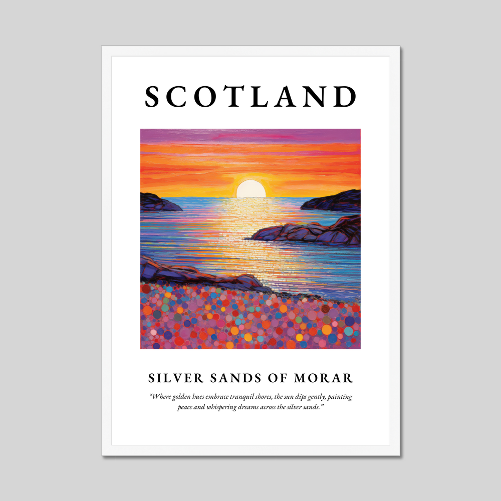 Poster in a white frame with the word Scotland