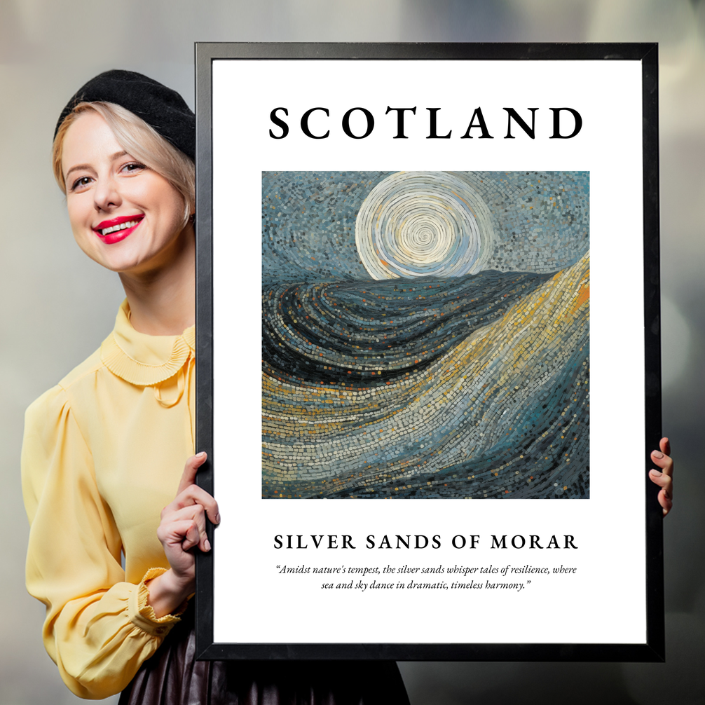 Person holding a poster of Silver Sands of Morar