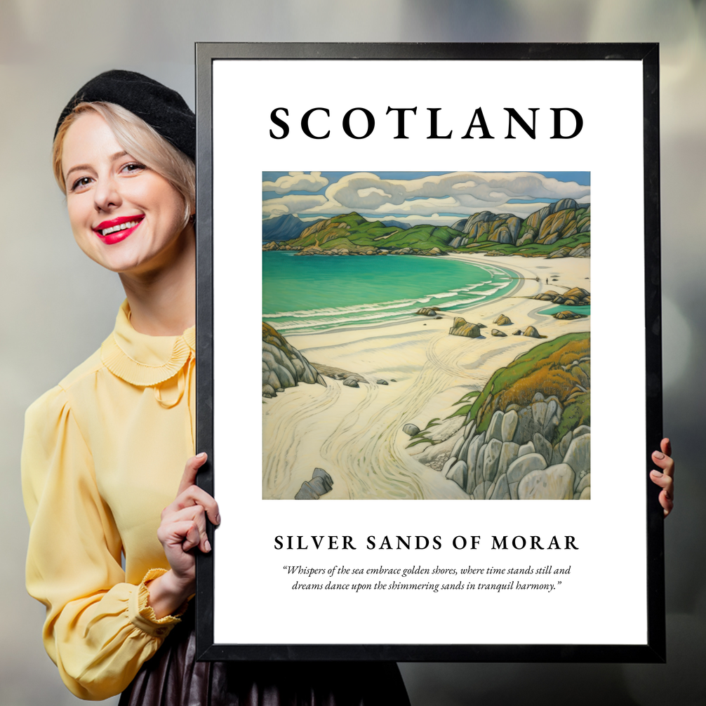 Person holding a poster of Silver Sands of Morar