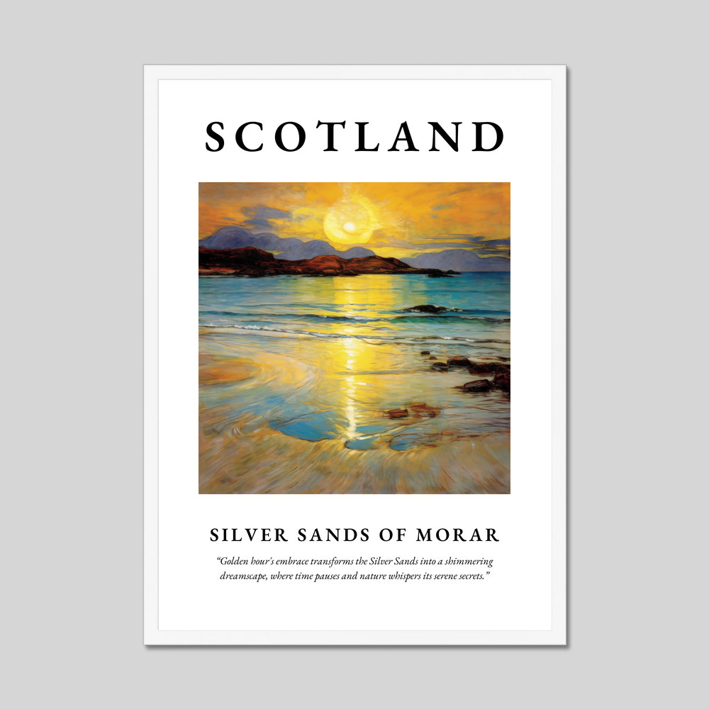 Poster in a white frame with the word Scotland