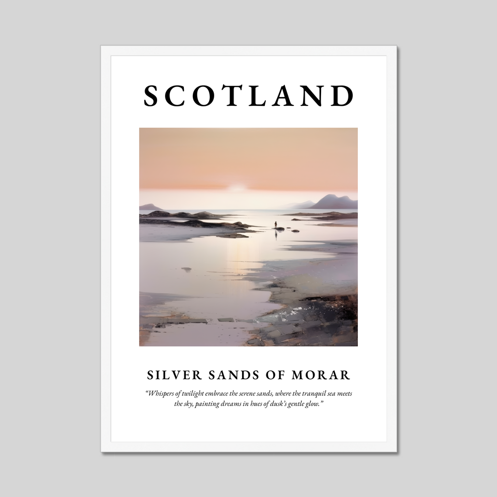 Poster in a white frame with the word Scotland