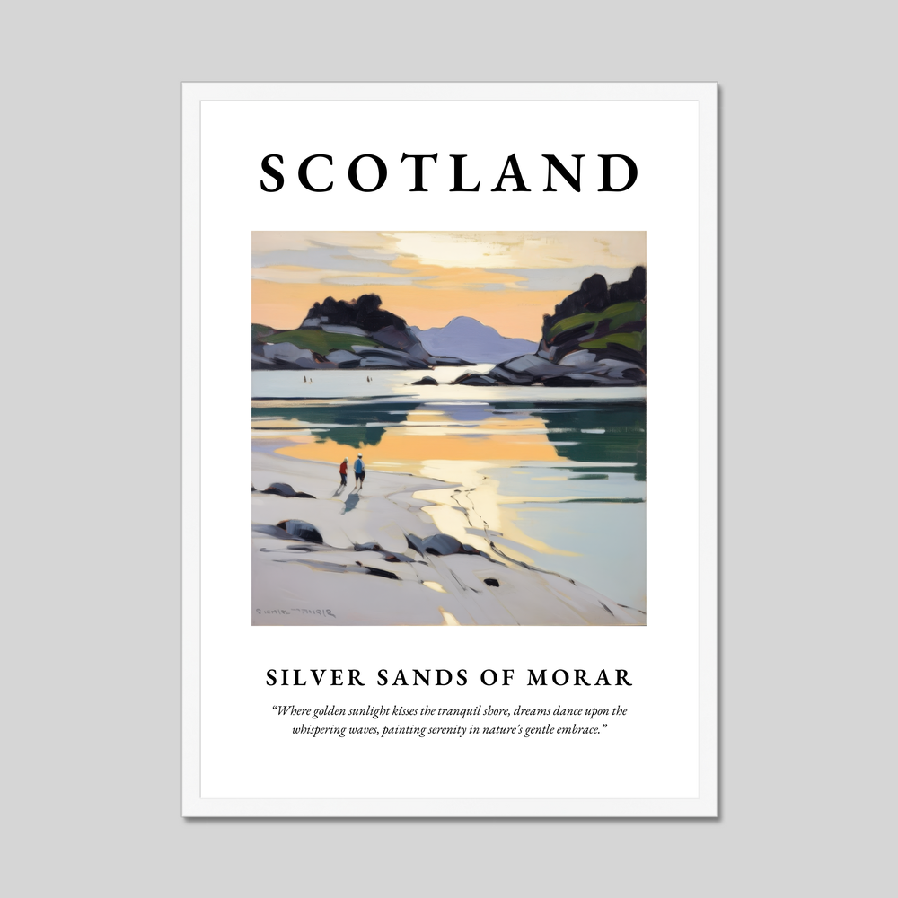 Poster in a white frame with the word Scotland