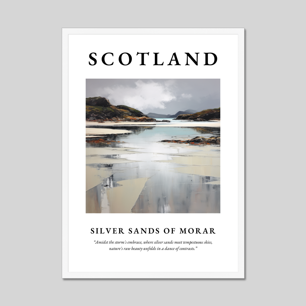 Poster in a white frame with the word Scotland