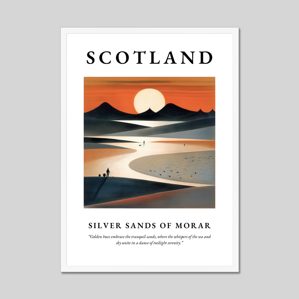 Poster in a white frame with the word Scotland