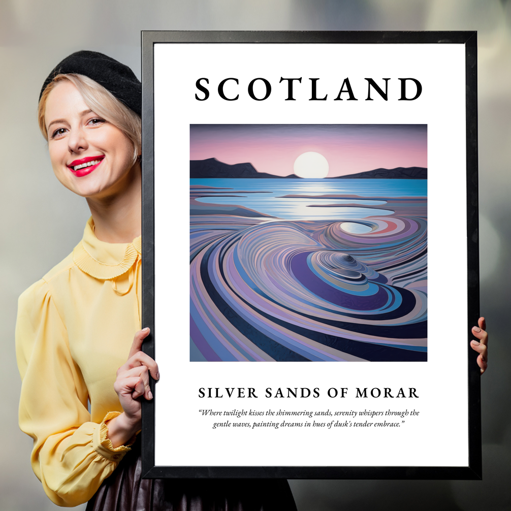 Person holding a poster of Silver Sands of Morar