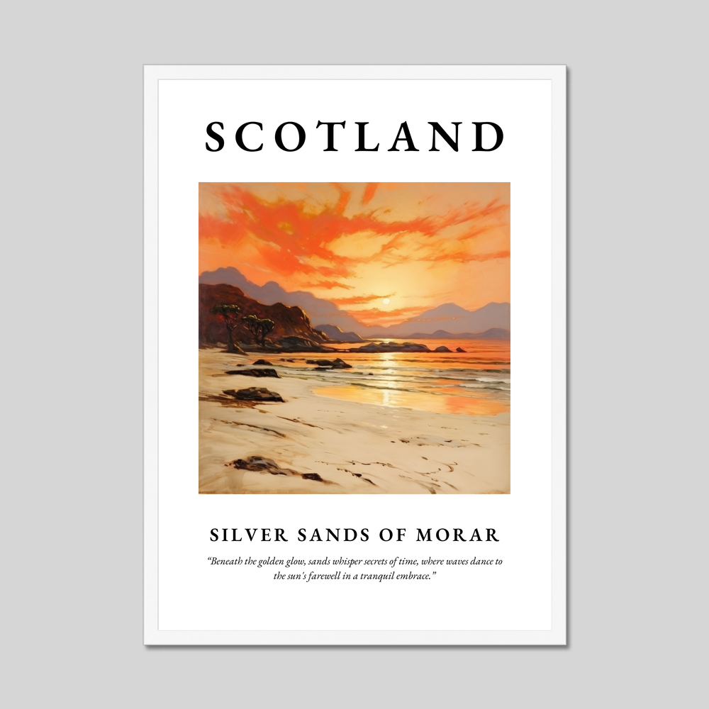 Poster in a white frame with the word Scotland