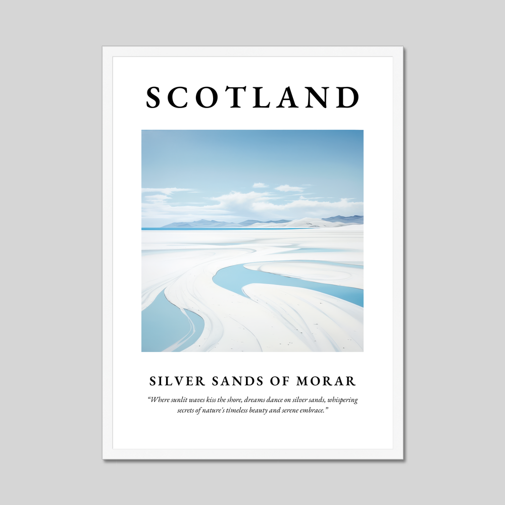 Poster in a white frame with the word Scotland