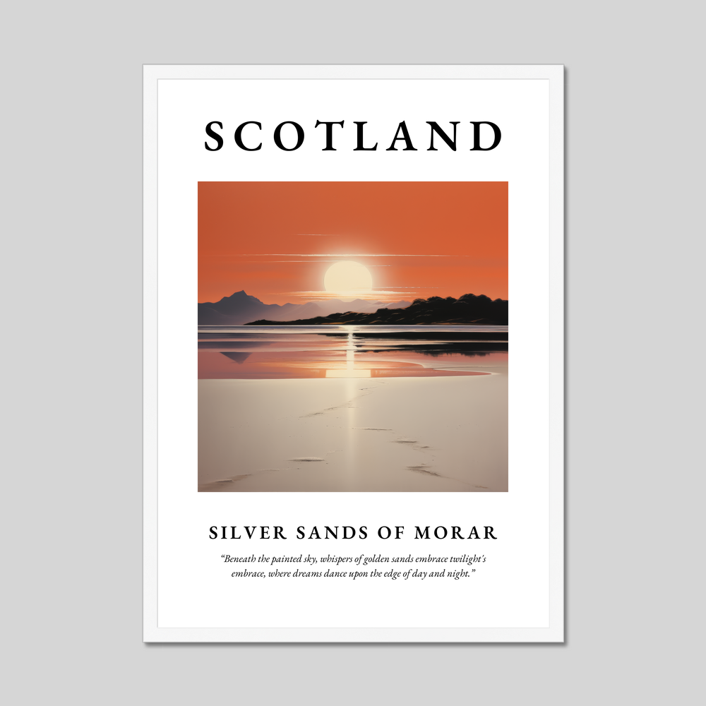 Poster in a white frame with the word Scotland