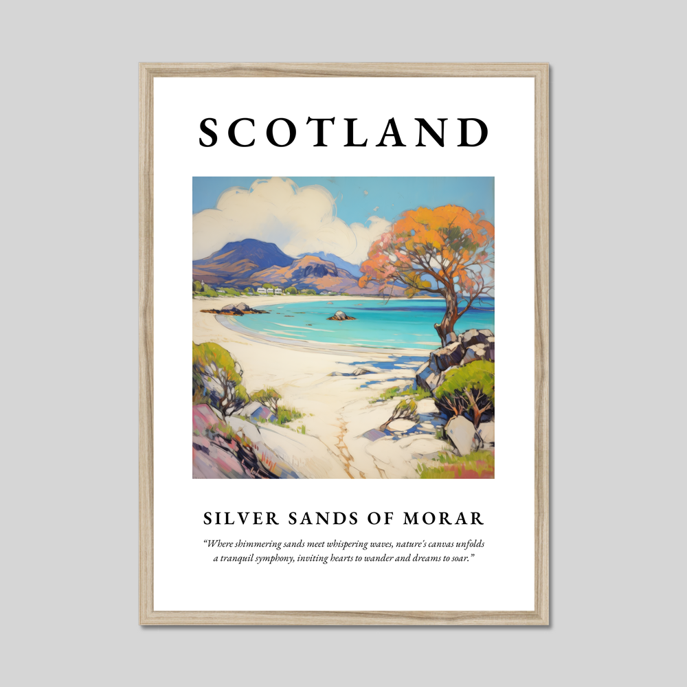 Poster in a natural frame with the word Scotland