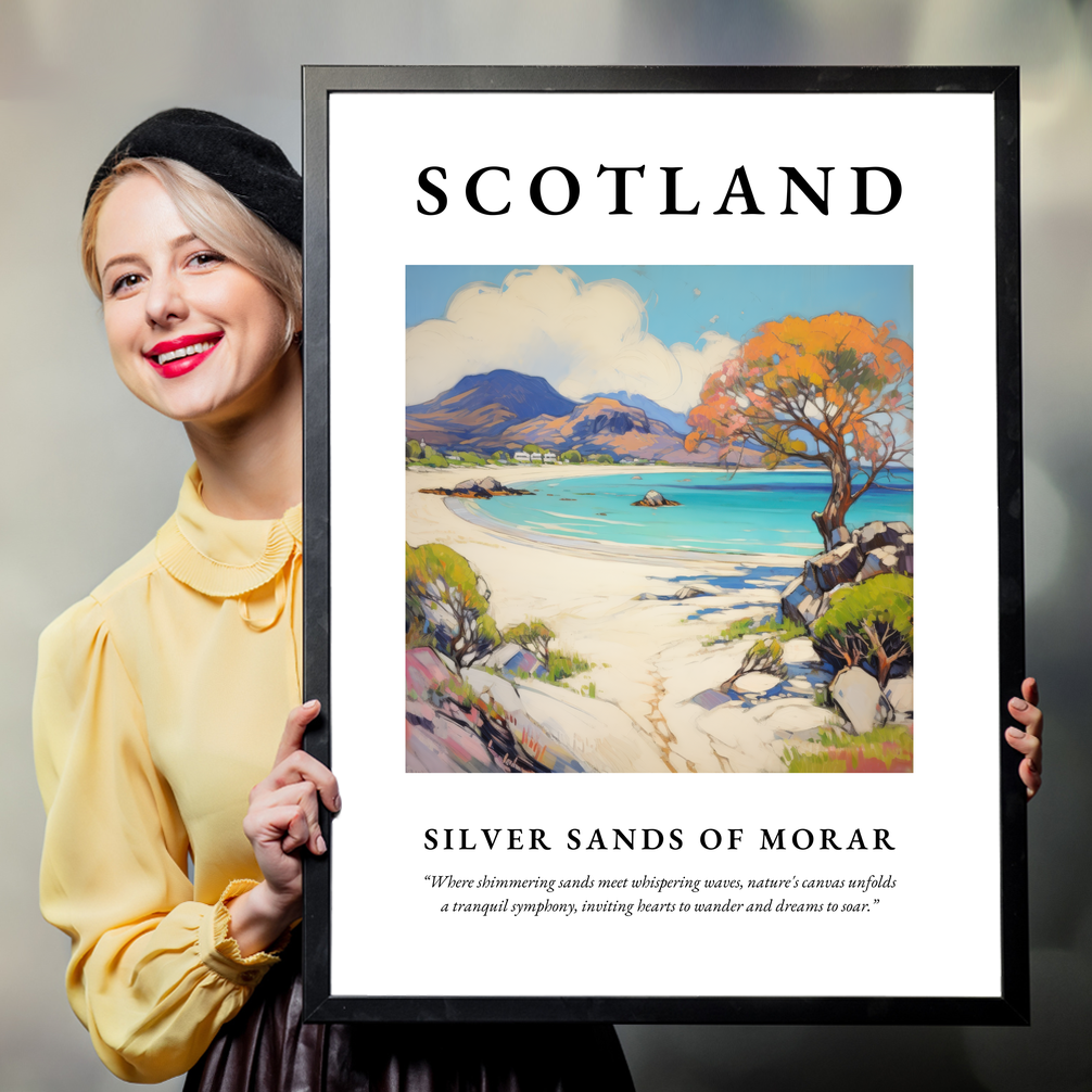 Person holding a poster of Silver Sands of Morar