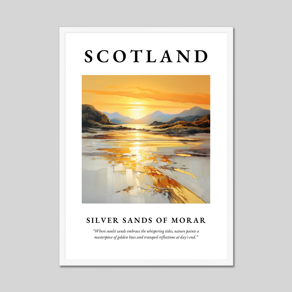 Poster in a white frame with the word Scotland