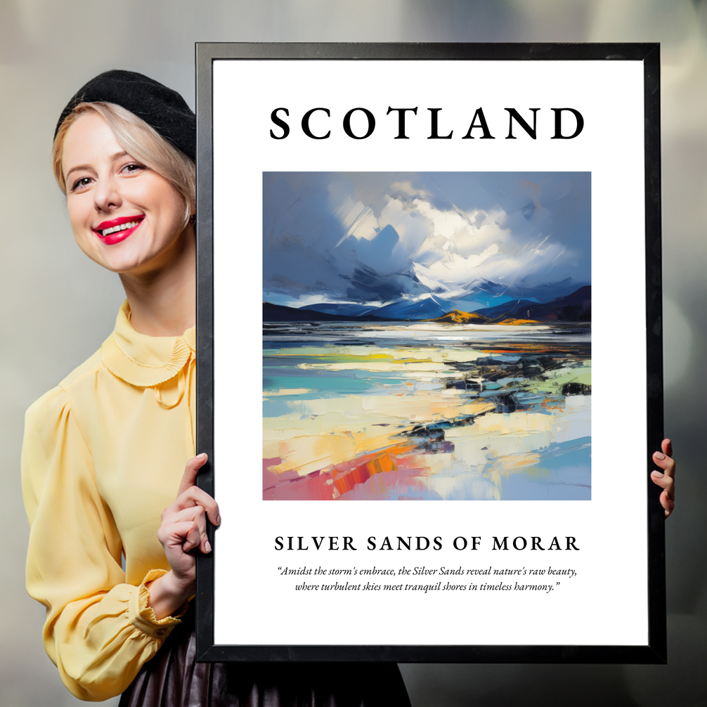 Person holding a poster of Silver Sands of Morar