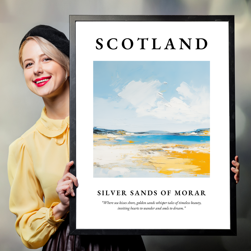 Person holding a poster of Silver Sands of Morar