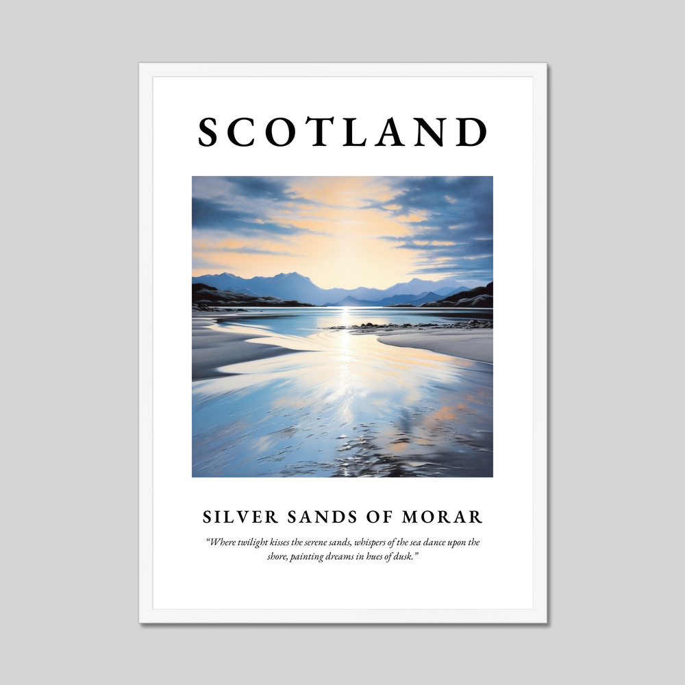 Poster in a white frame with the word Scotland