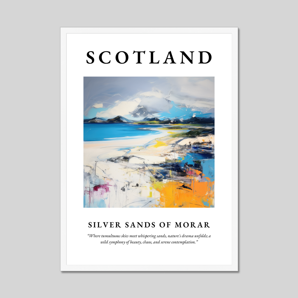 Poster in a white frame with the word Scotland