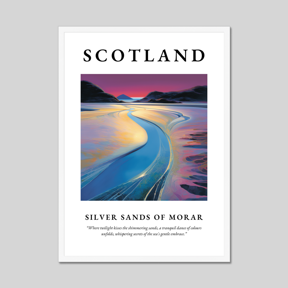 Poster in a white frame with the word Scotland