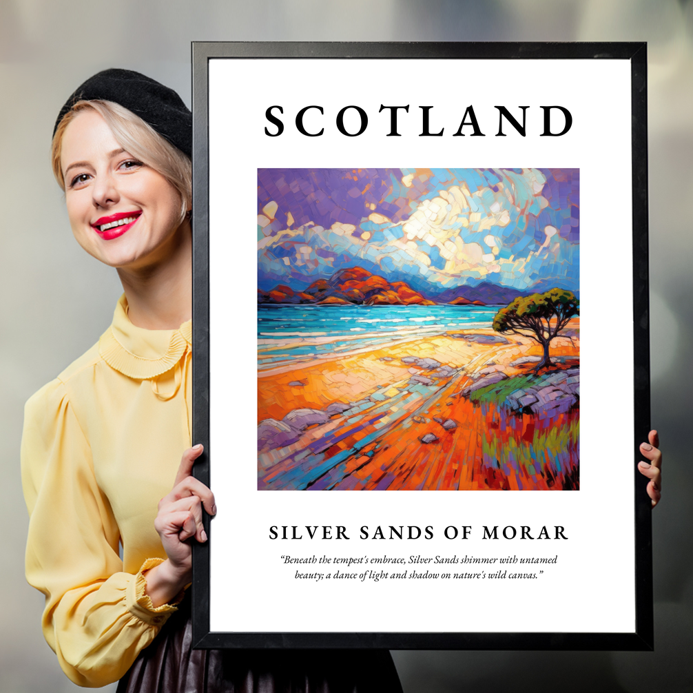 Person holding a poster of Silver Sands of Morar