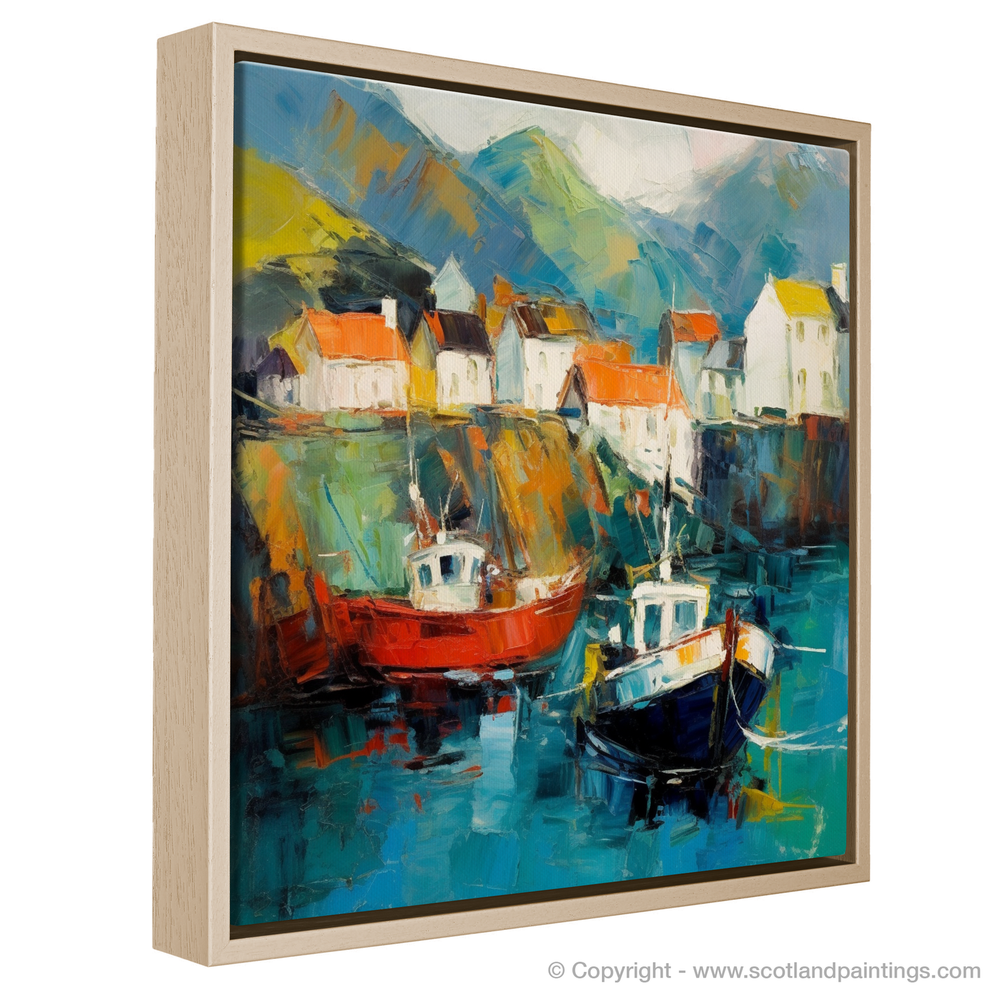 Portree Harbour Essence: An Abstract Symphony of Scottish Coastal Colours