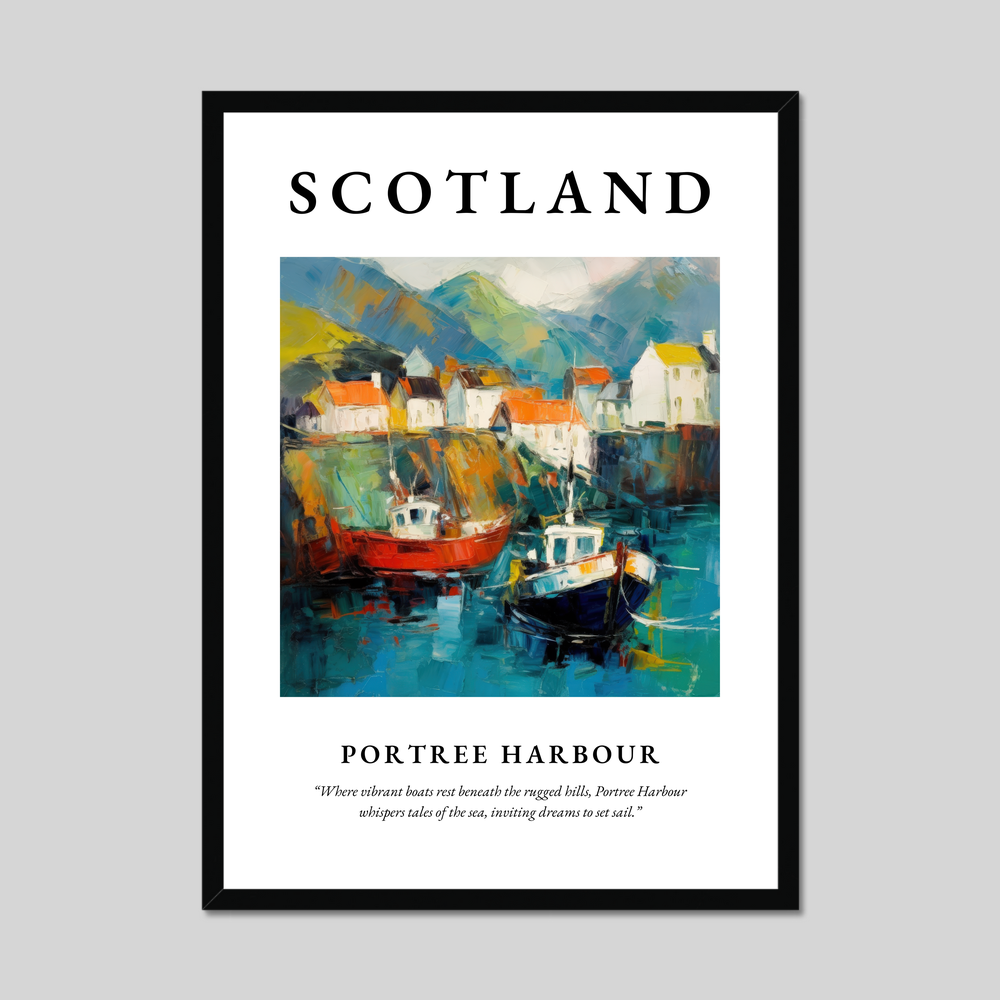 Poster of Portree Harbour, Scotland.