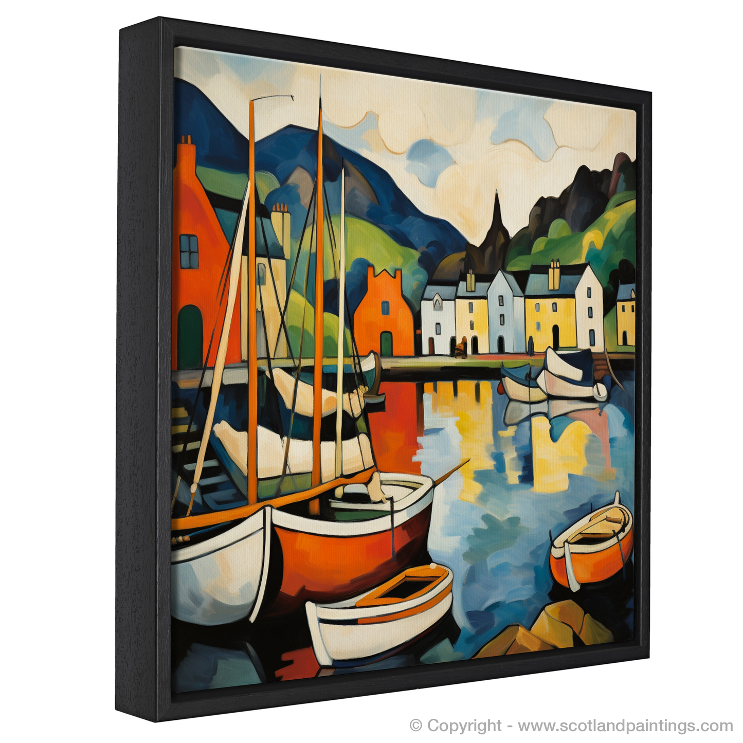 Vivid Whimsy at Portree Harbour - A Fauvist-Inspired Isle of Skye Masterpiece