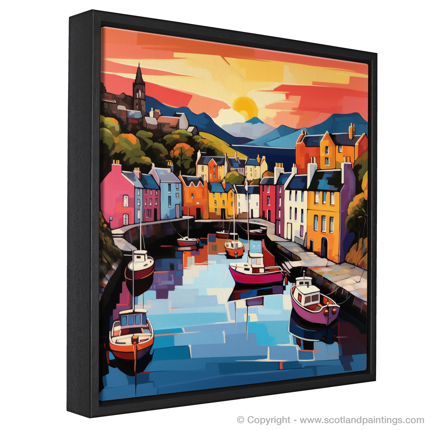 Vibrant Portree: A Pop Art Tribute to Isle of Skye's Coastal Charm