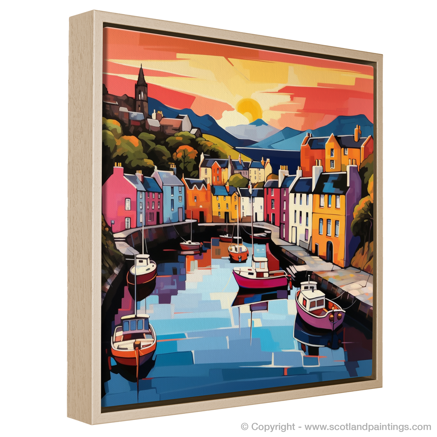 Vibrant Portree: A Pop Art Tribute to Isle of Skye's Coastal Charm