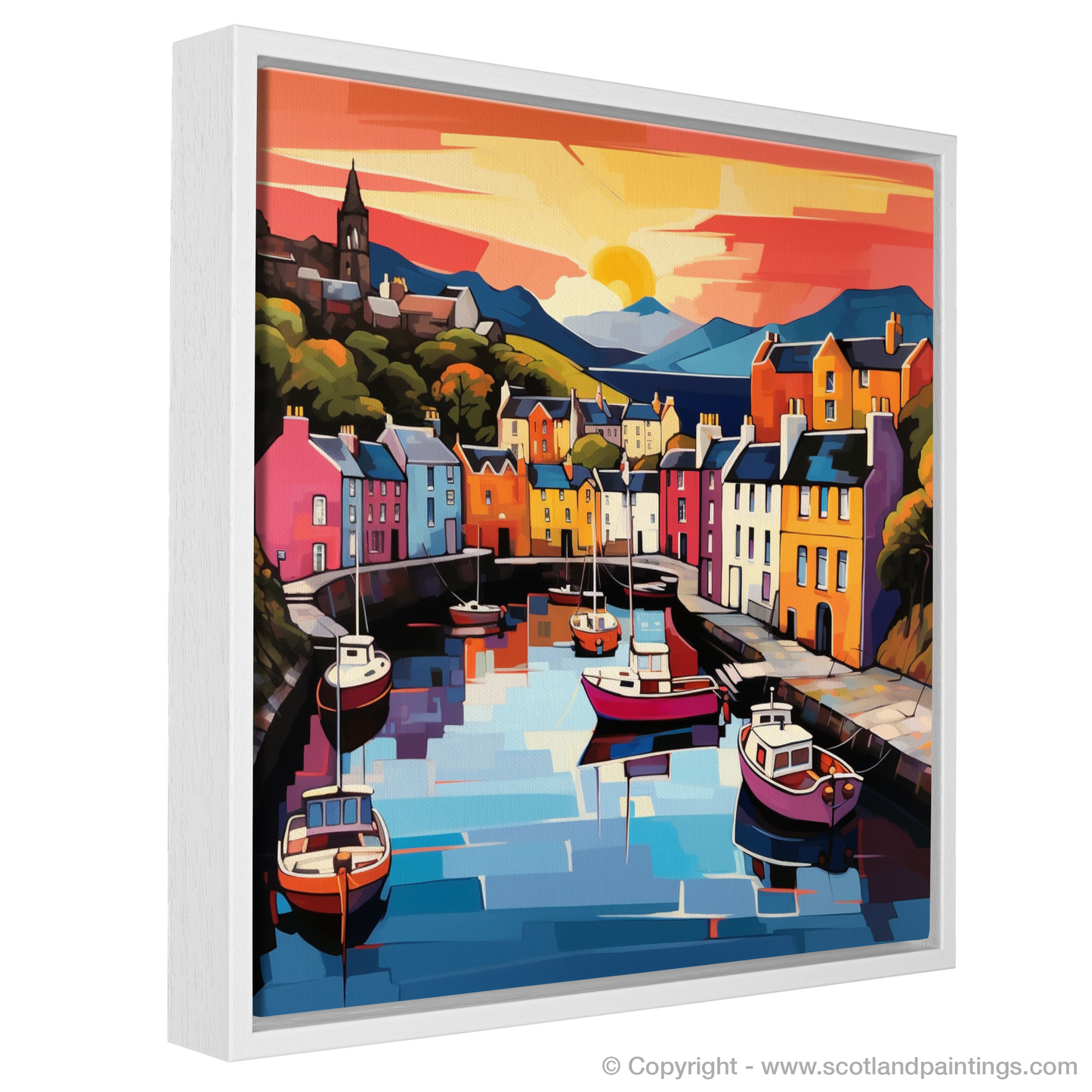 Vibrant Portree: A Pop Art Tribute to Isle of Skye's Coastal Charm