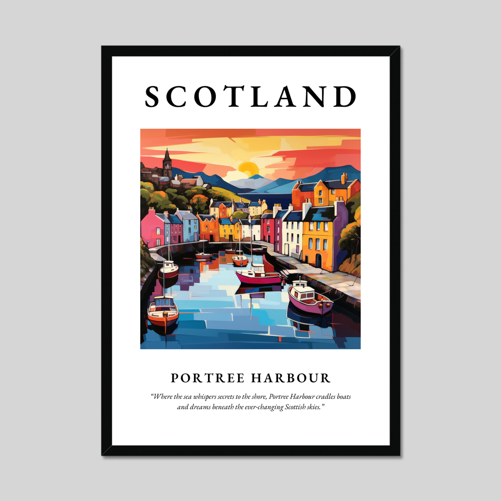 Poster of Portree Harbour, Scotland.