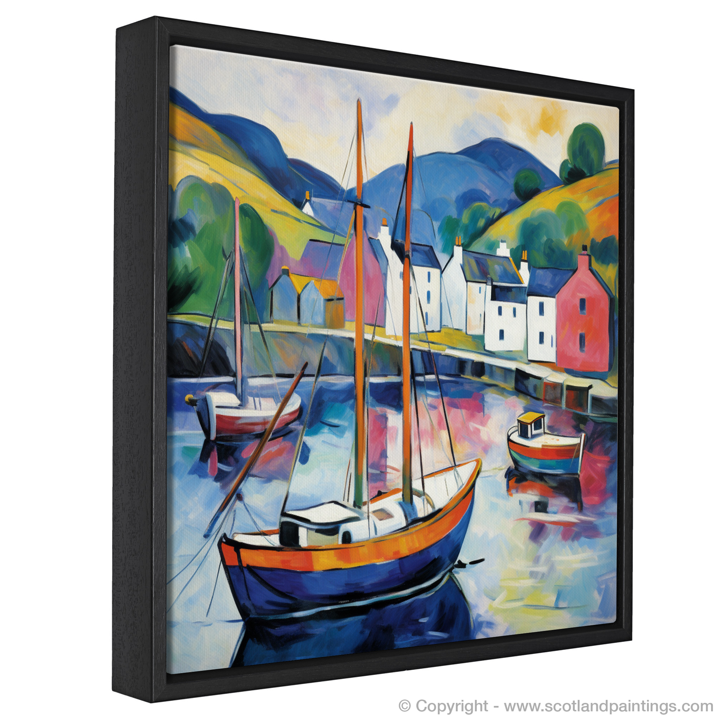 Vibrant Vista of Portree Harbour Fauvist Inspiration