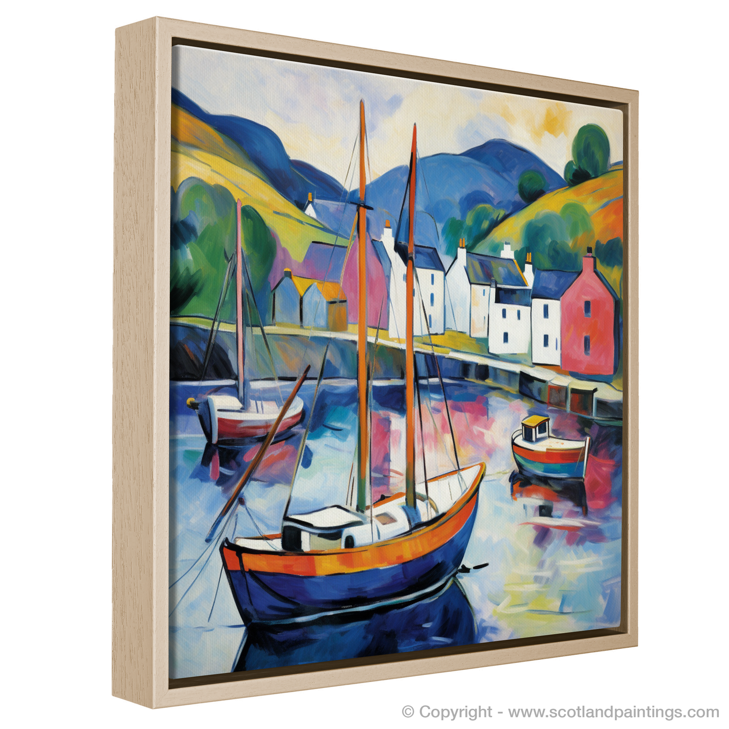 Vibrant Vista of Portree Harbour Fauvist Inspiration