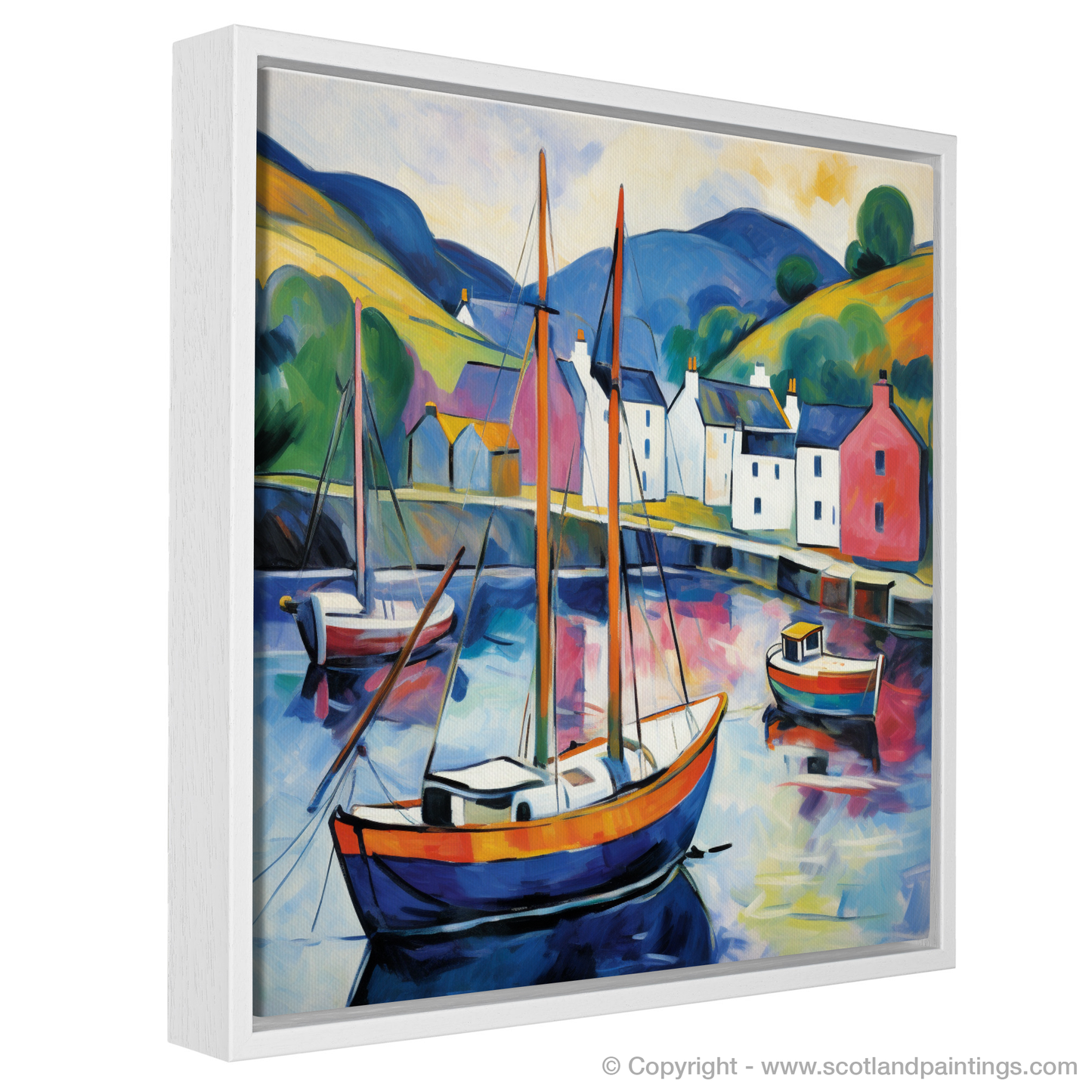 Vibrant Vista of Portree Harbour Fauvist Inspiration