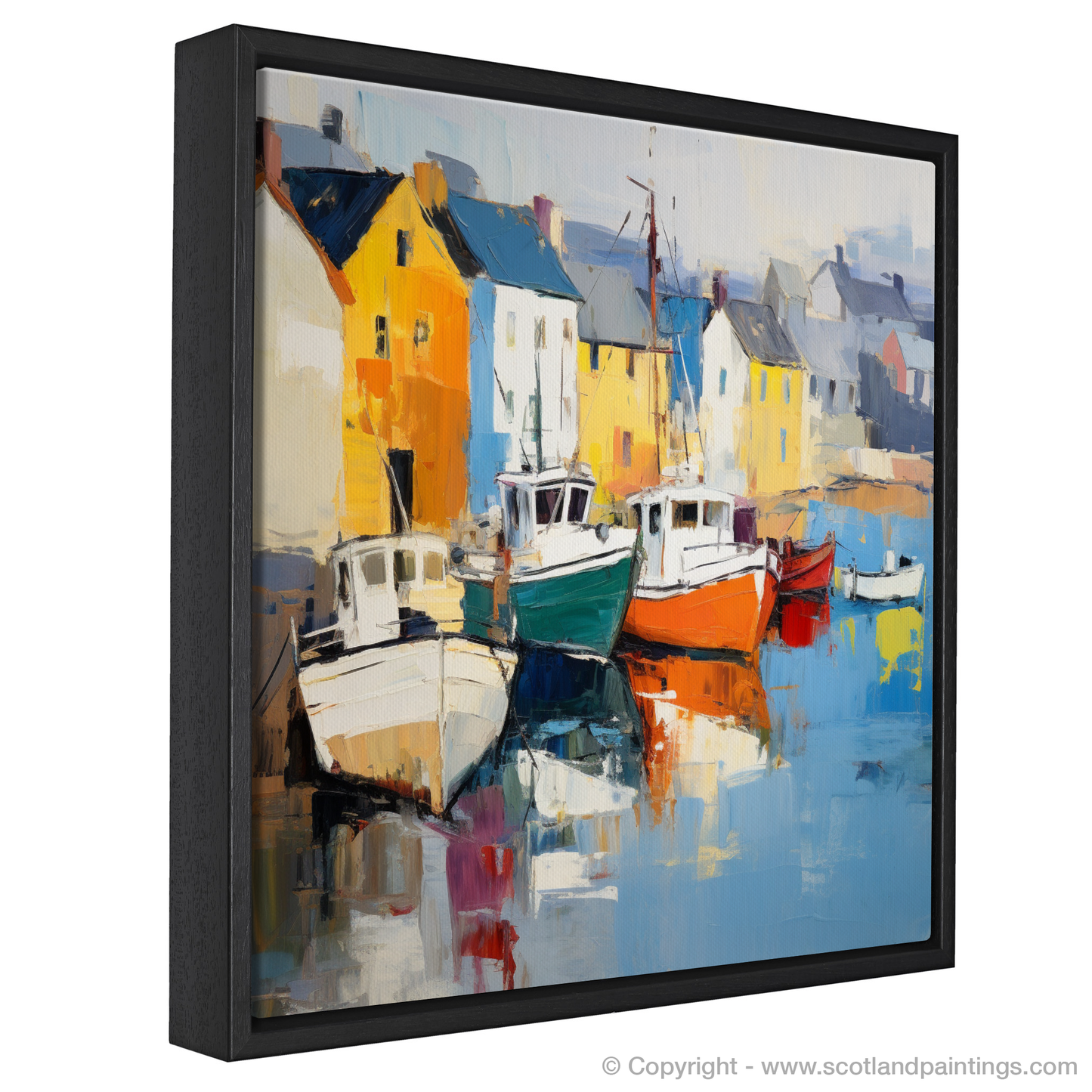 Portree Harbour Essence: An Abstract Expressionist Tribute to Isle of Skye's Coastal Charm