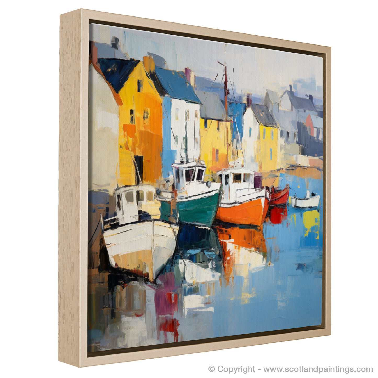 Portree Harbour Essence: An Abstract Expressionist Tribute to Isle of Skye's Coastal Charm