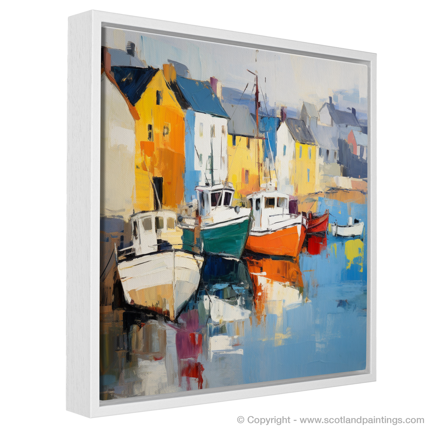 Portree Harbour Essence: An Abstract Expressionist Tribute to Isle of Skye's Coastal Charm