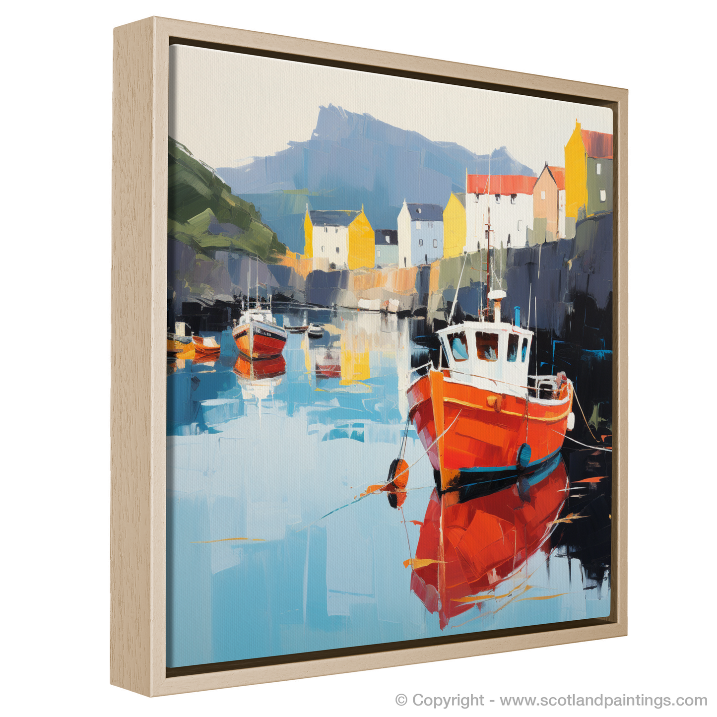 Portree Harbour Reflections: A Contemporary Scottish Vista