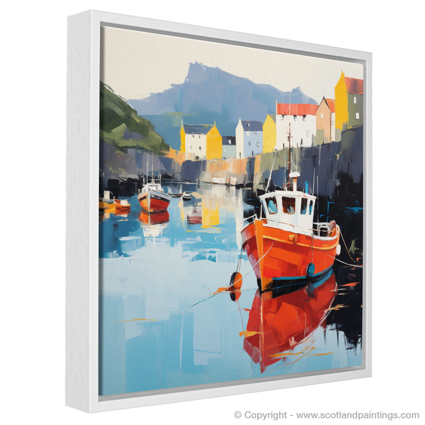 Portree Harbour Reflections: A Contemporary Scottish Vista