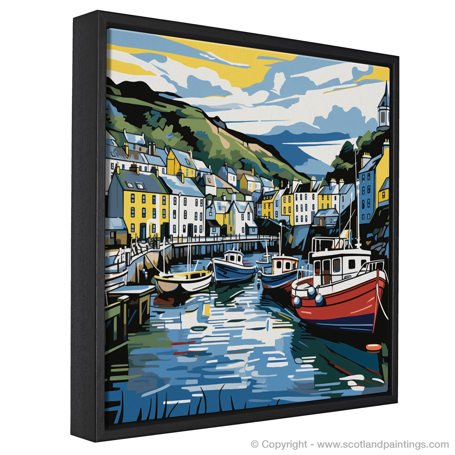 Portree Harbour Pop Art Panorama