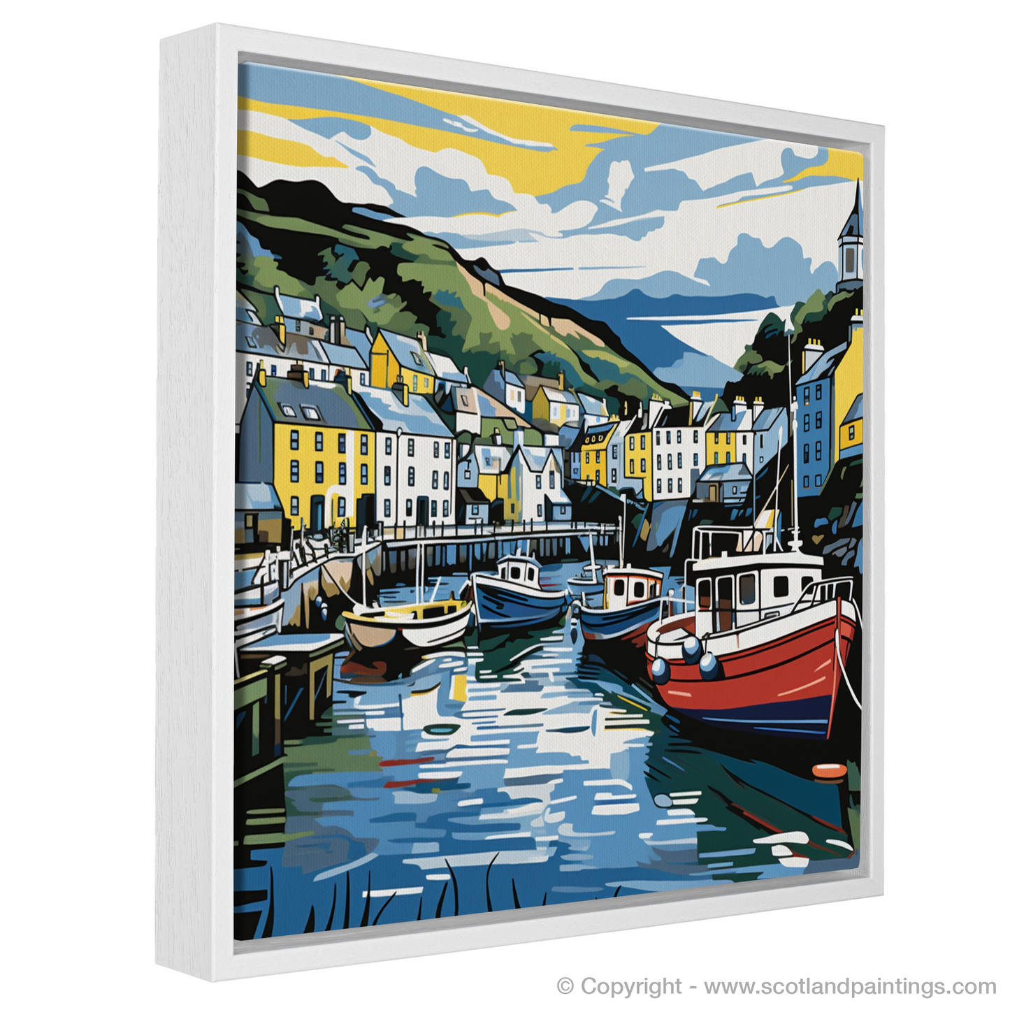 Portree Harbour Pop Art Panorama