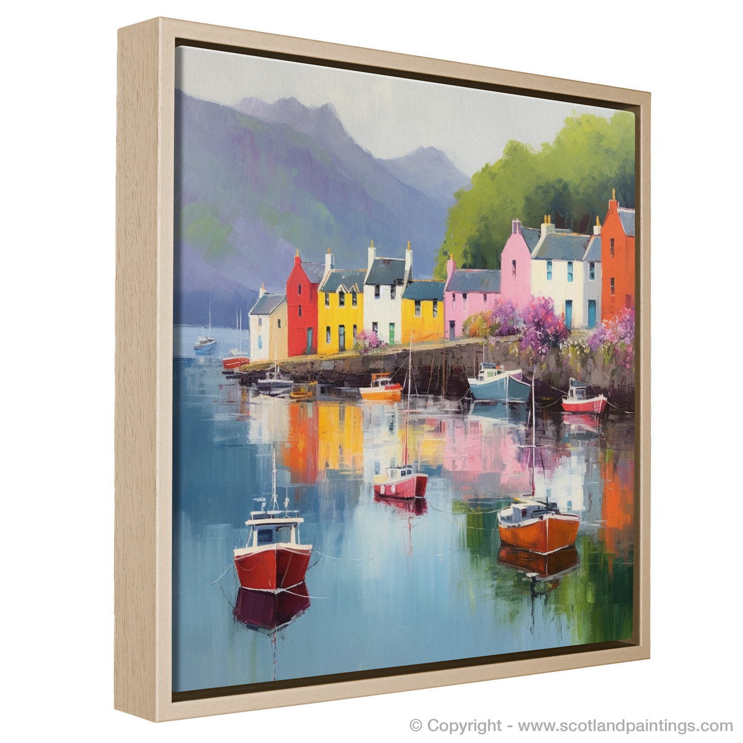 Portree Harbour: A Naive Art Ode to Scottish Serenity