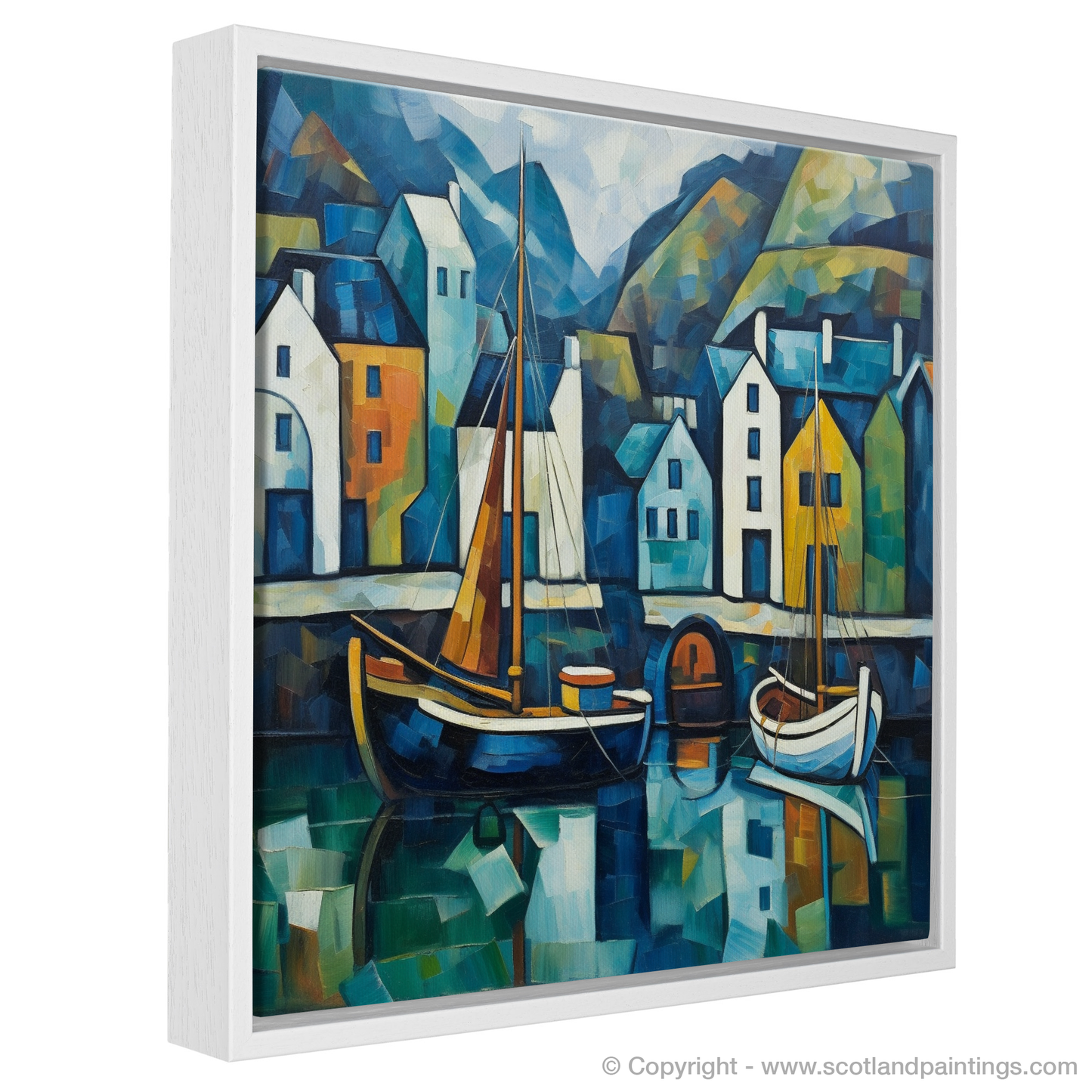 Cubist Portree: A Geometric Ode to the Scottish Harbour