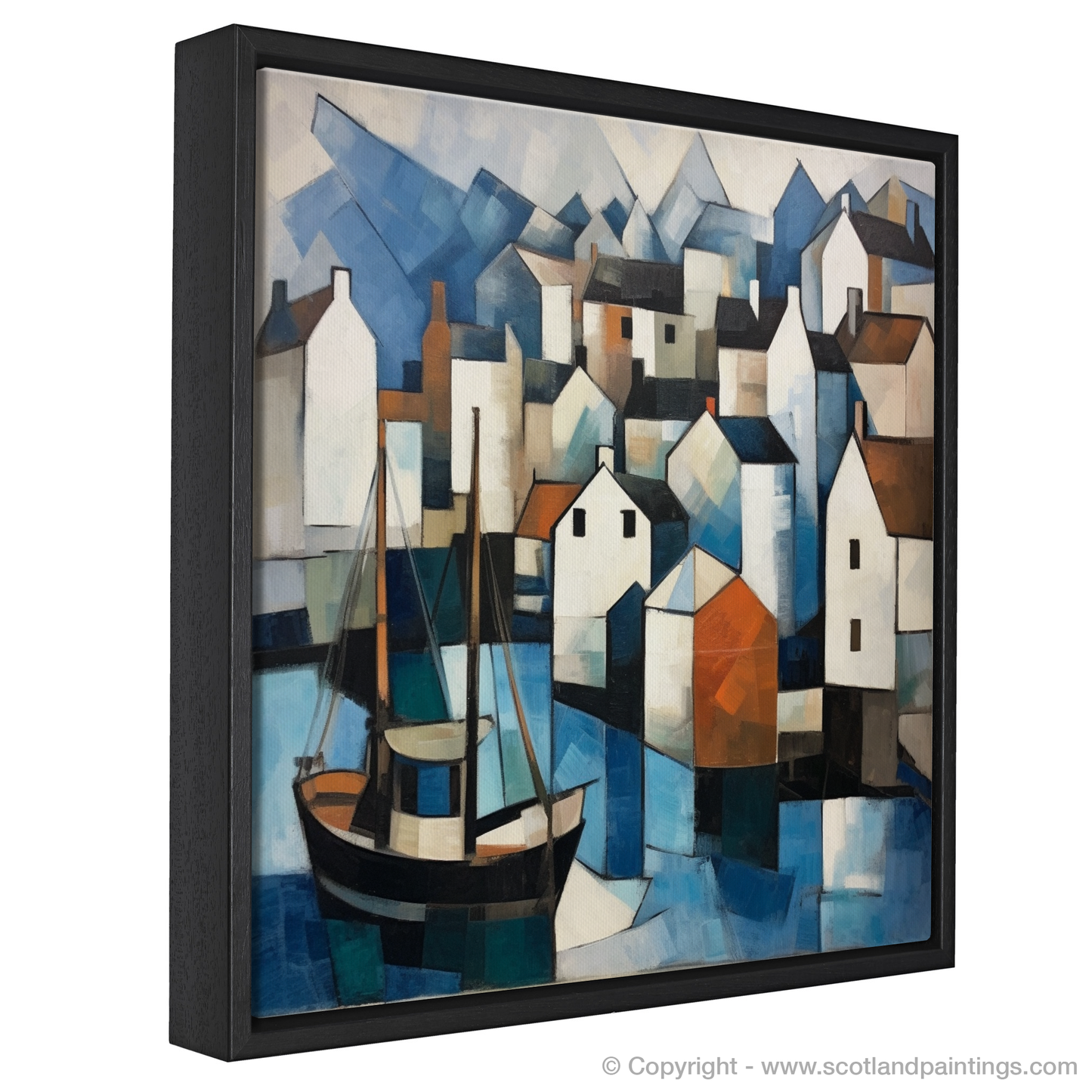 Cubist Portree Harbour: A Geometric Scottish Dreamscape