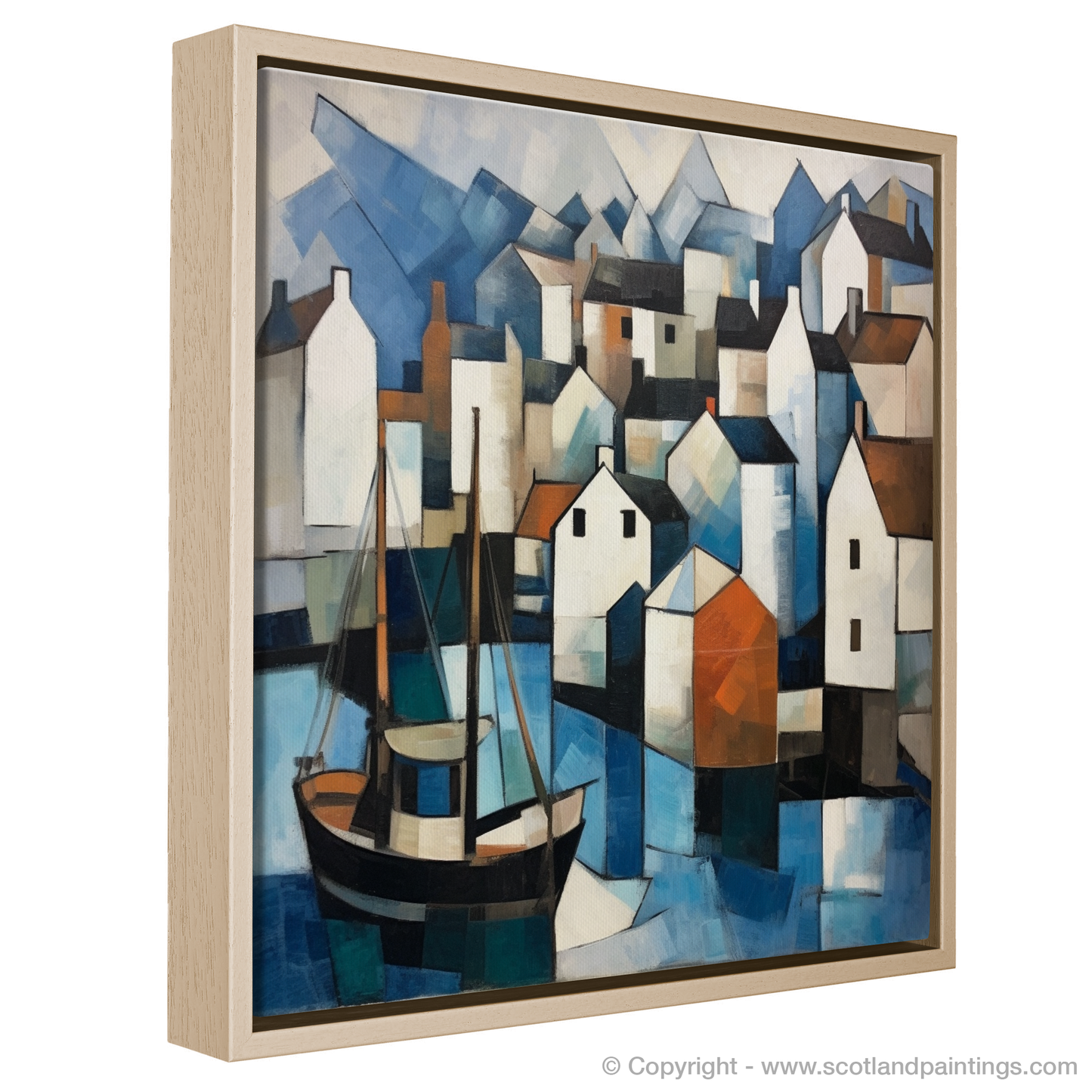 Cubist Portree Harbour: A Geometric Scottish Dreamscape