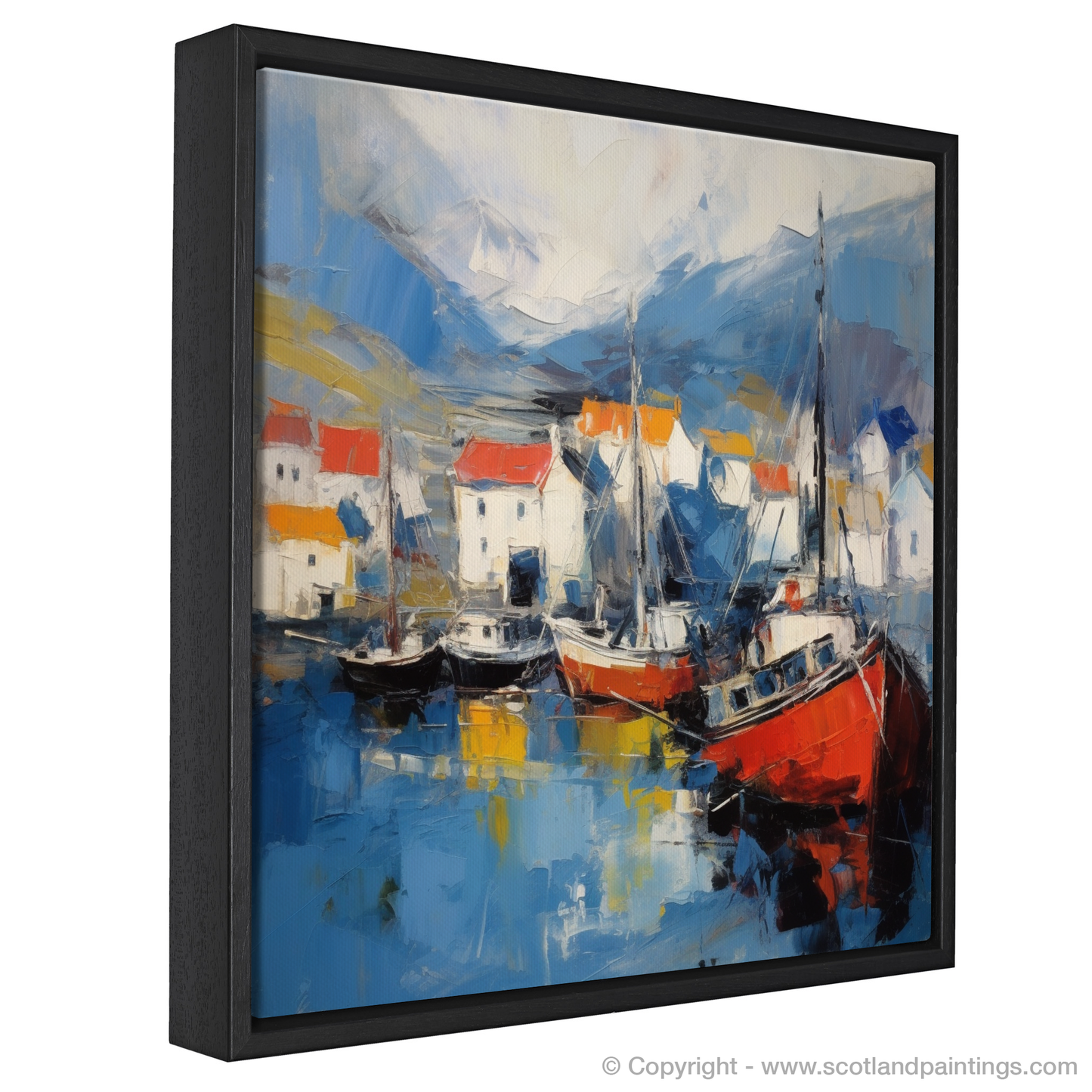 Portree Harbour Essence: An Abstract Expressionist Ode to the Isle of Skye