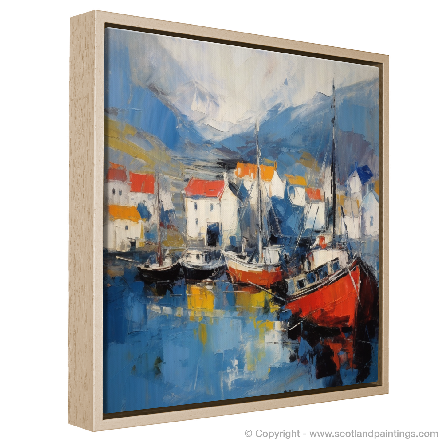 Portree Harbour Essence: An Abstract Expressionist Ode to the Isle of Skye