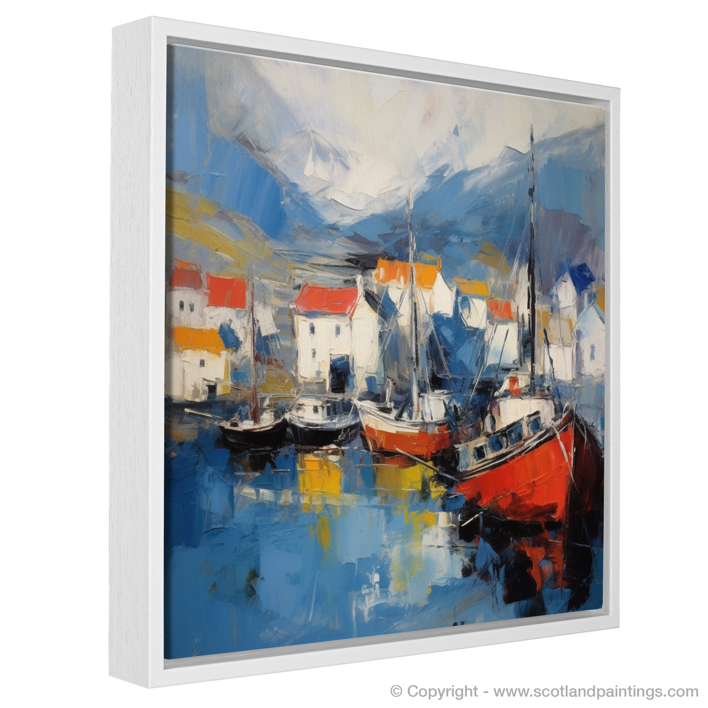 Portree Harbour Essence: An Abstract Expressionist Ode to the Isle of Skye