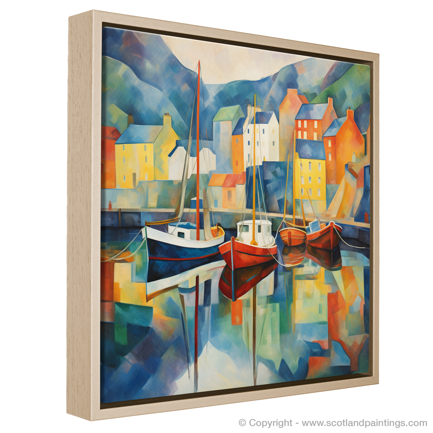 Abstract Portree Harbour: A Scottish Haven Reimagined