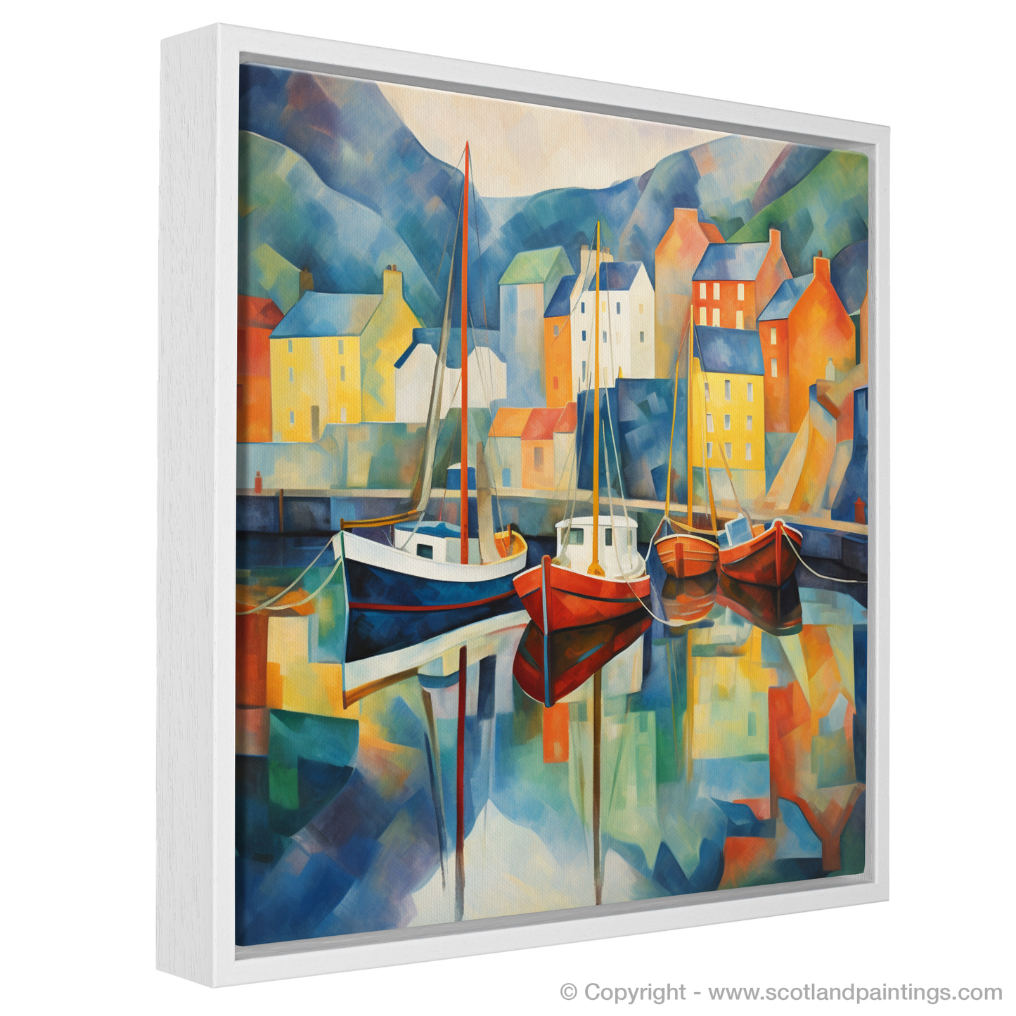 Abstract Portree Harbour: A Scottish Haven Reimagined